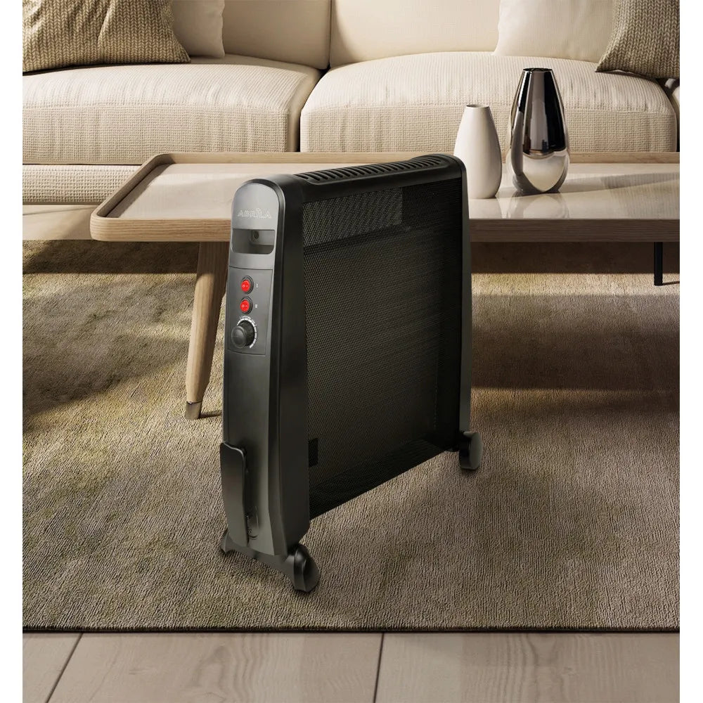 Radiador de mica Otoño 2000 W de FABRILAMP en color negro – vista de detalle