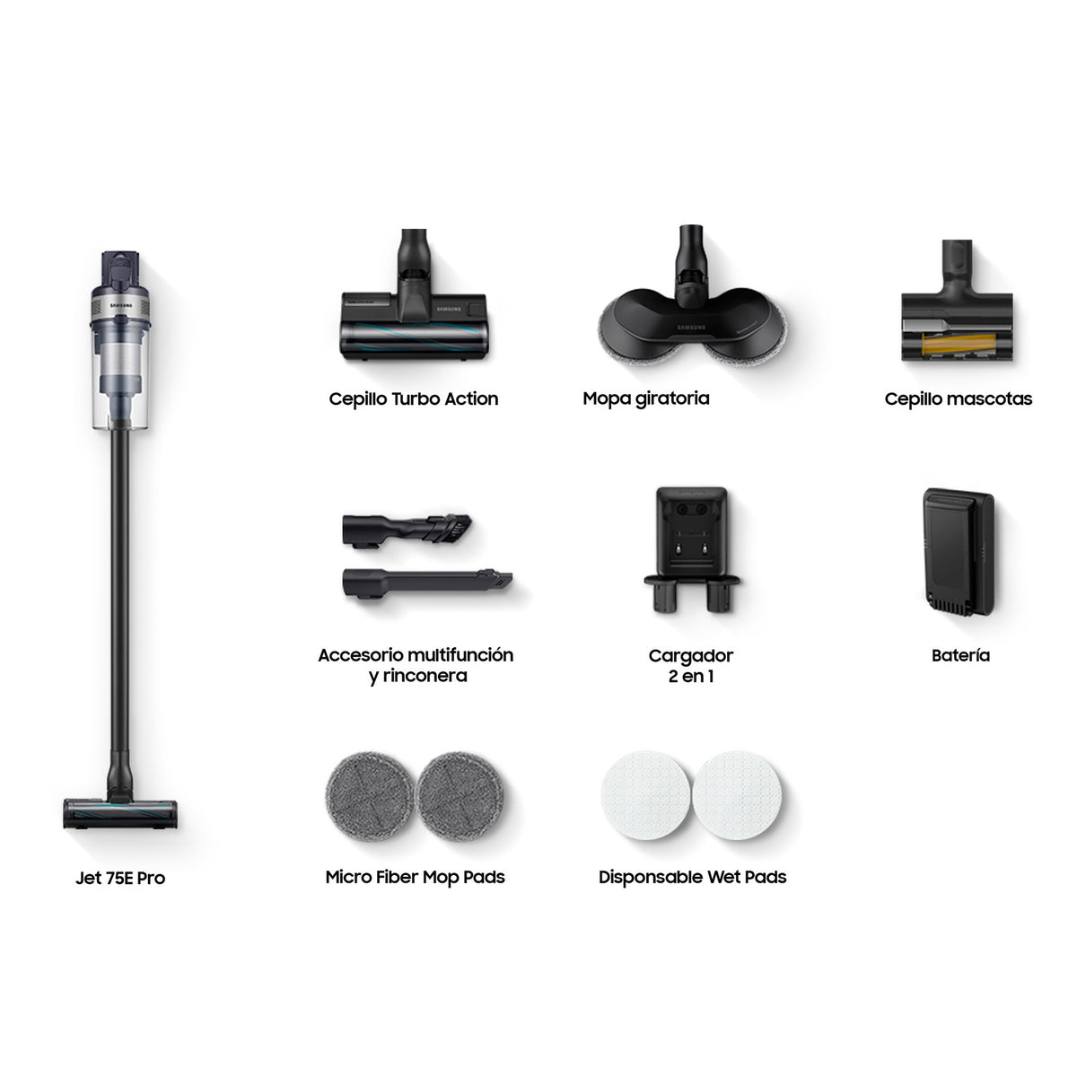 Samsung Jet 75E Pro VS20B75ADR5/WA – detalle del aspirador