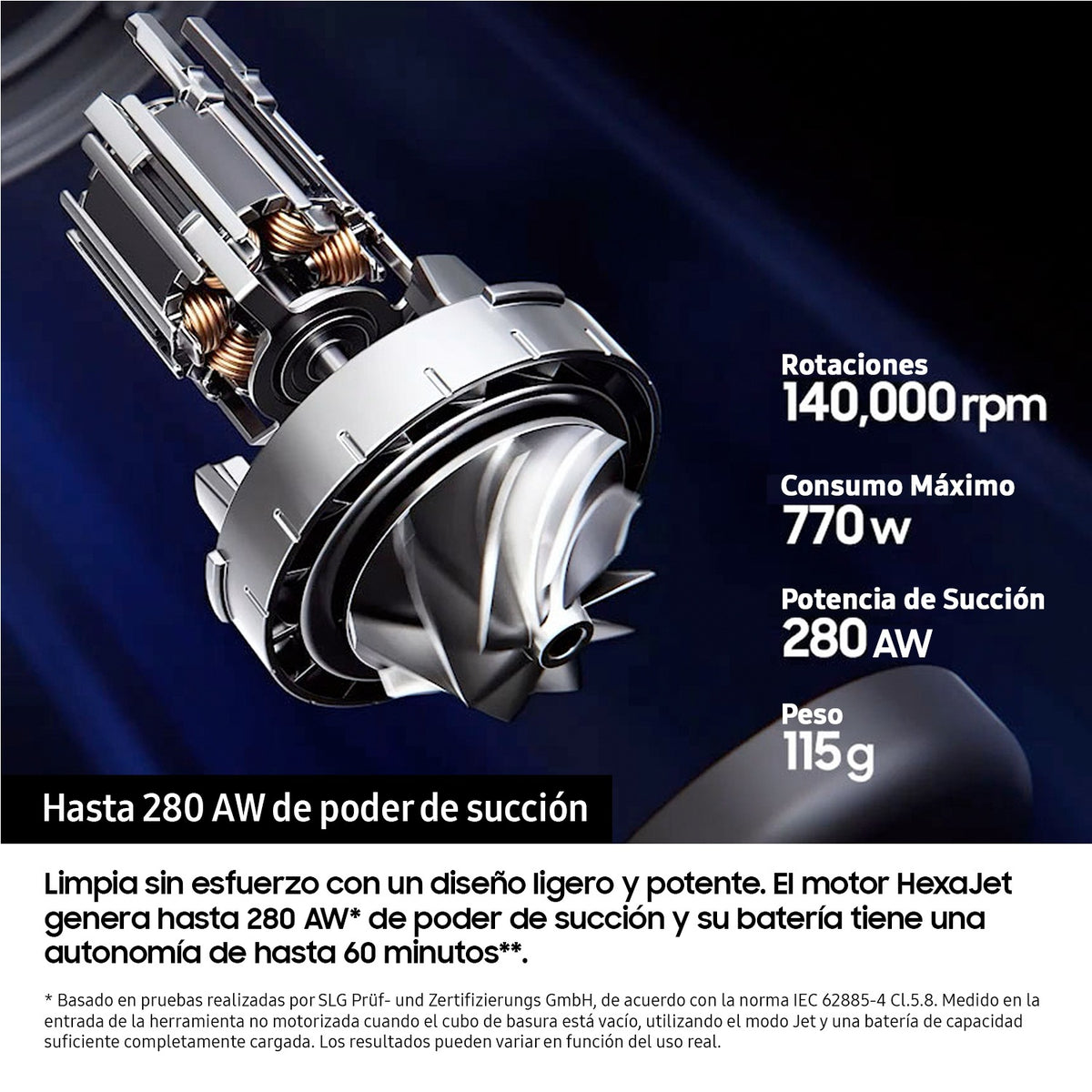Samsung Bespoke AI Jet Lite VS80F28DLP/WA – vista adicional