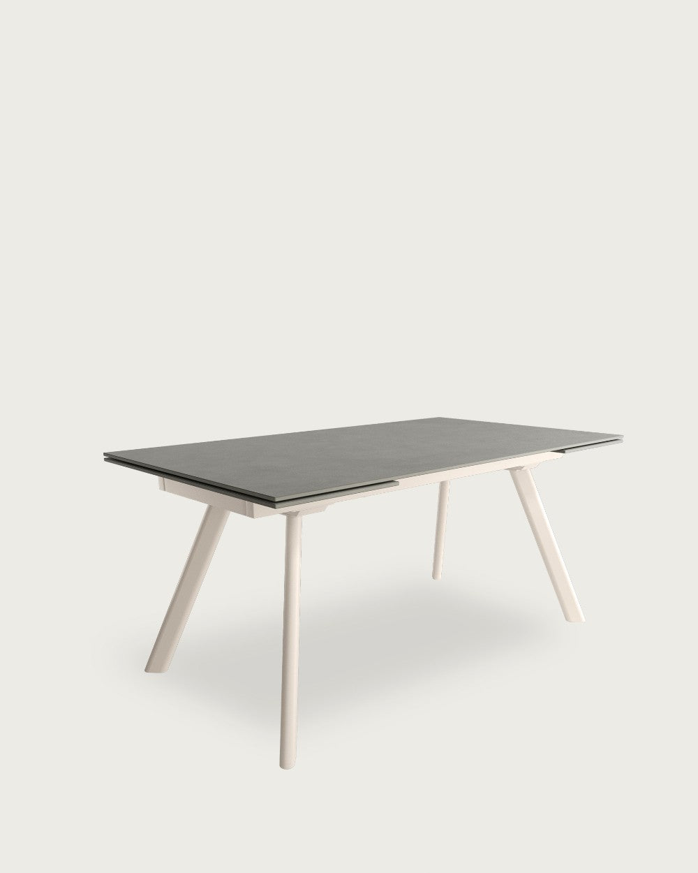 Mesa de comedor extensible Tasman porcelánico 160-240x90 cm - Marfil / Porland