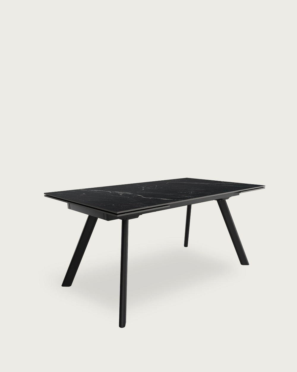 Mesa de comedor extensible Tasman porcelánico 160-240x90 cm - Negro / Marquina