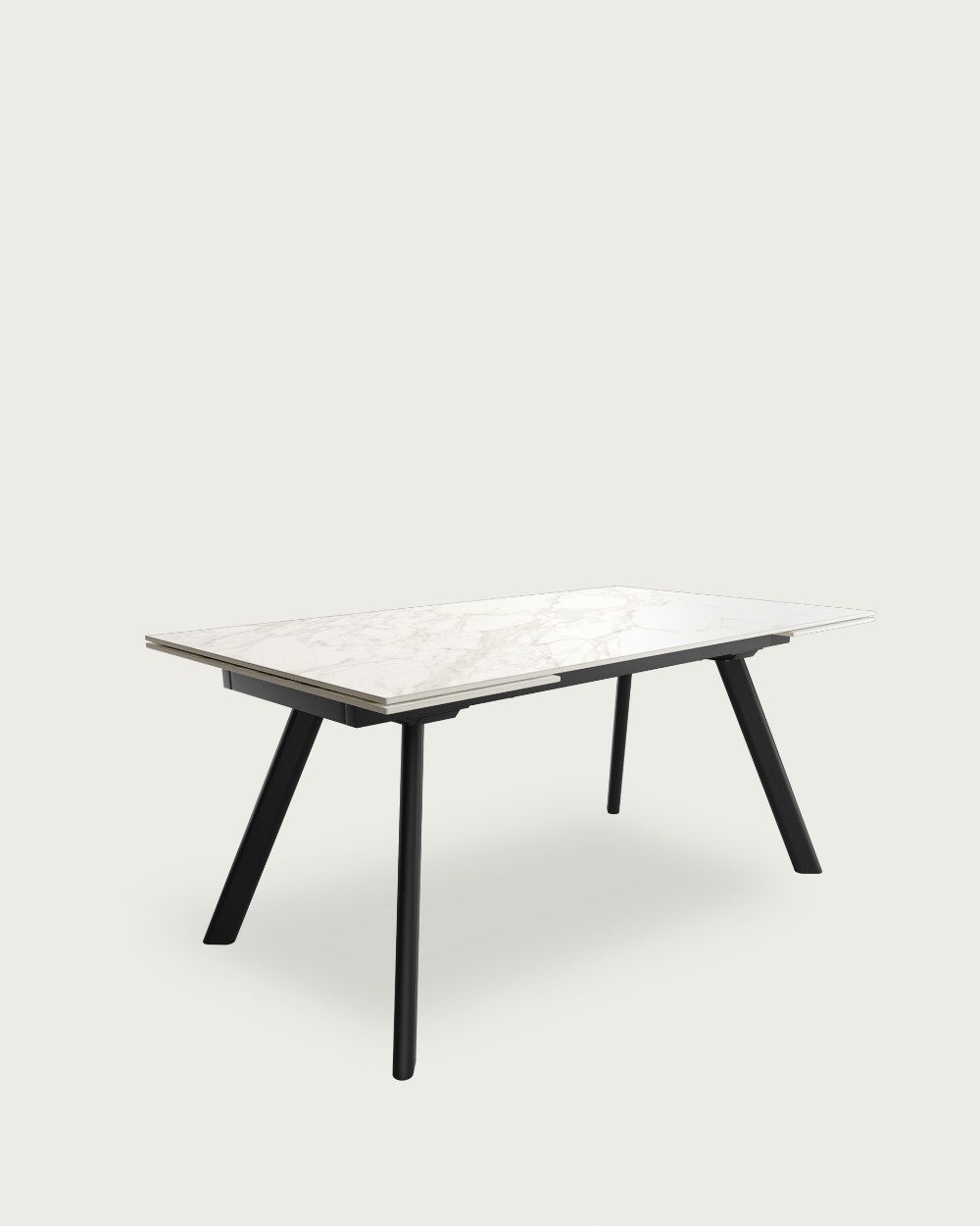 Mesa de comedor extensible Tasman porcelánico 160-240x90 cm - Negro / Carrara