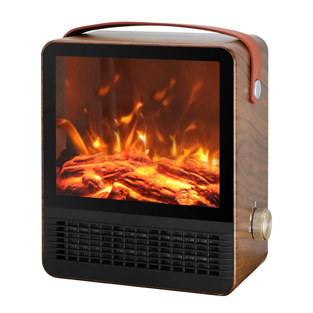 Calefactor cerámico efecto llama Caleta 1500 W de FABRILAMP en color marrón – vista de detalle