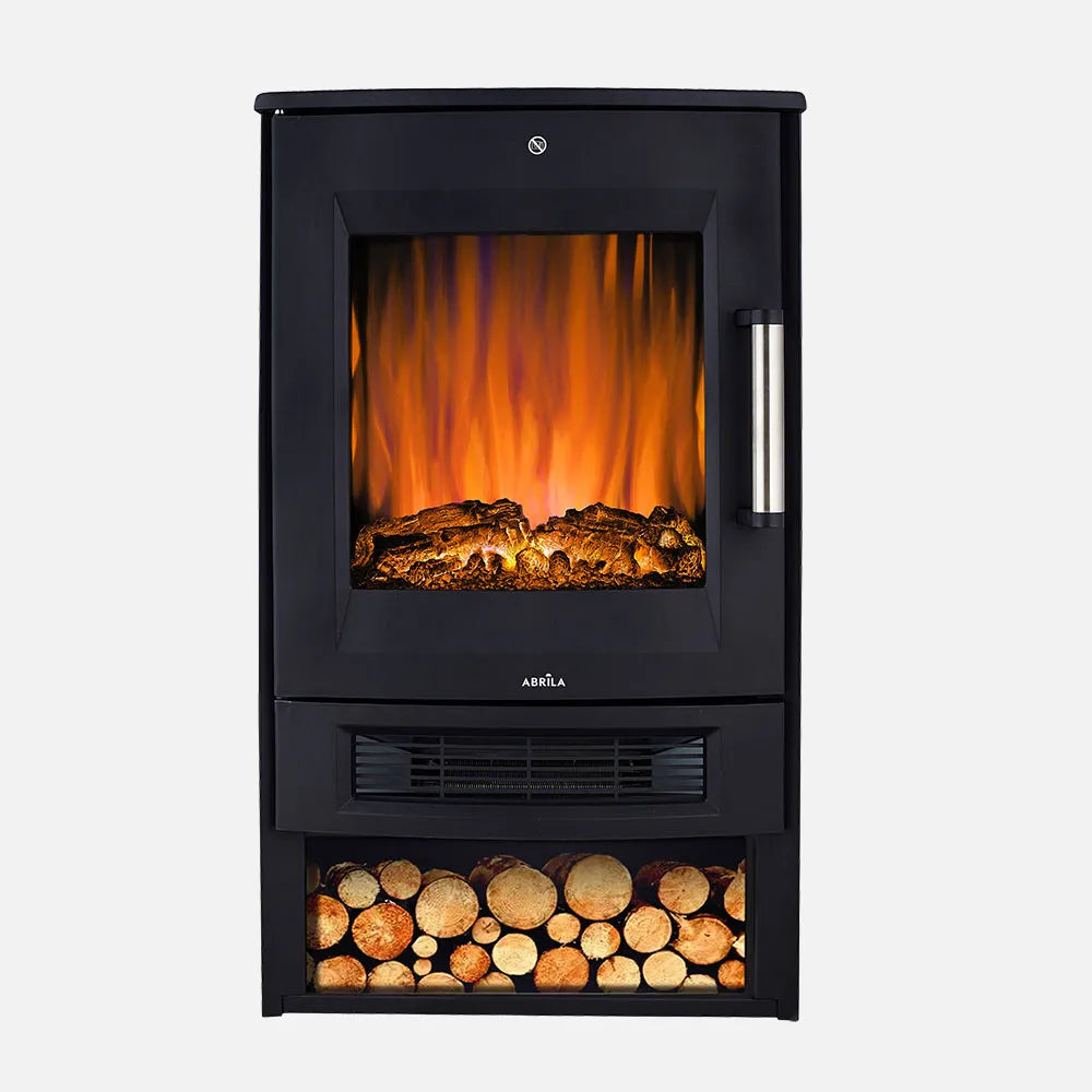 Calefactor cerámico efecto llama Candor 1800 W de FABRILAMP en color negro
