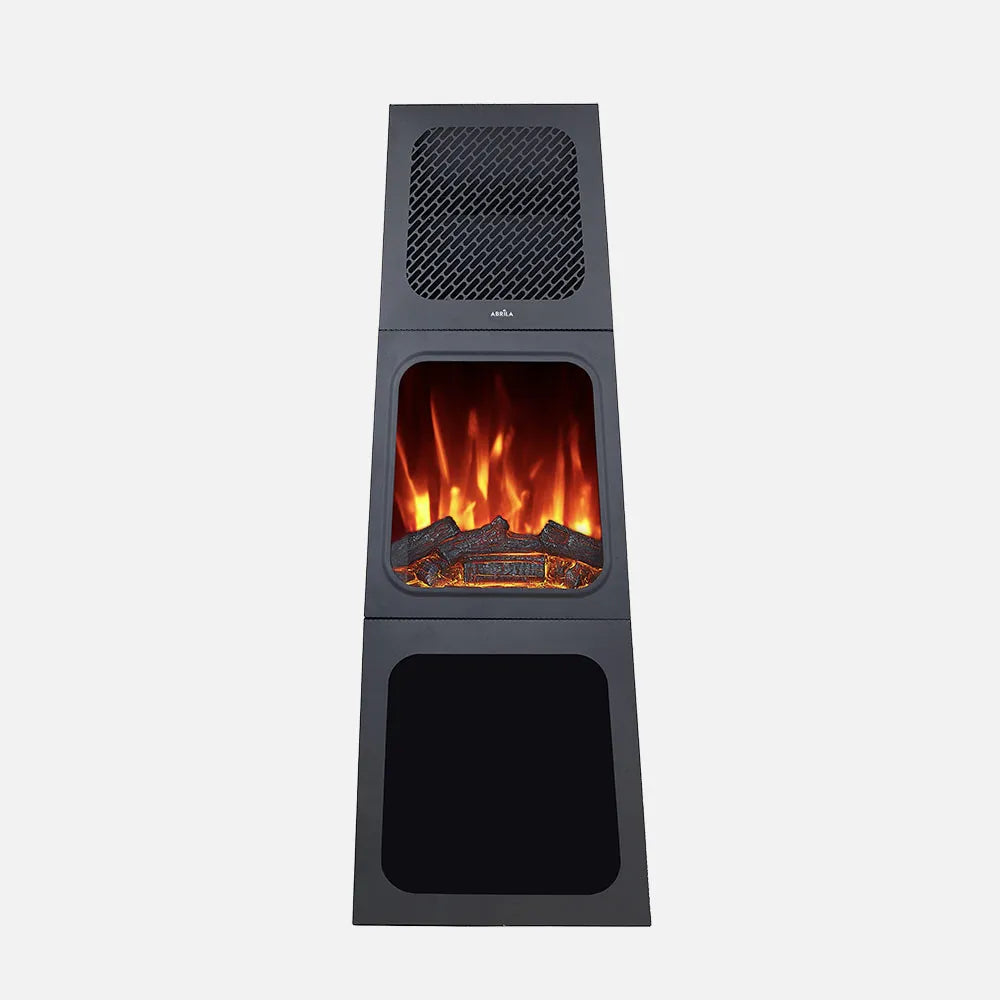 Calefactor cerámico efecto llama Cornelius 1800 W de FABRILAMP en color negro – vista de detalle