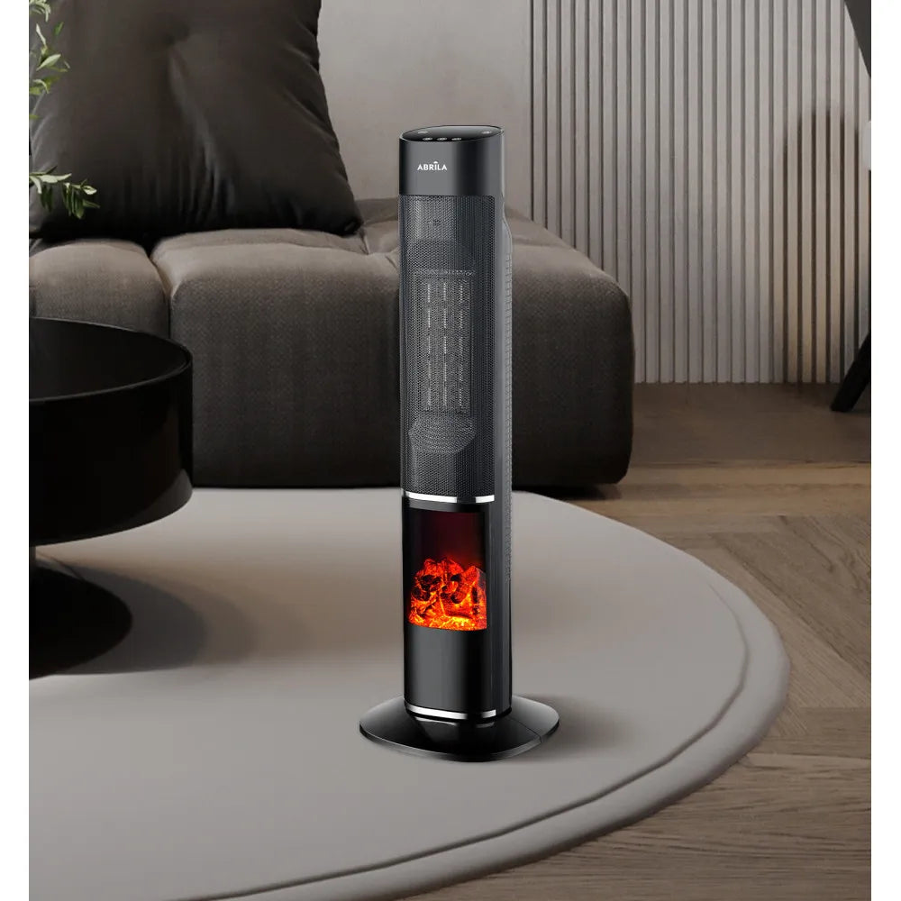 Calefactor cerámico vertical Melodia 2000 W de FABRILAMP en color negro – vista de detalle