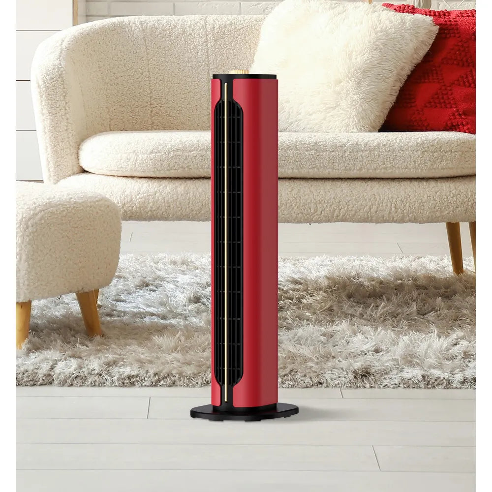 Calefactor cerámico vertical Canada 1500 W de FABRILAMP en color rojo/negro – vista de detalle