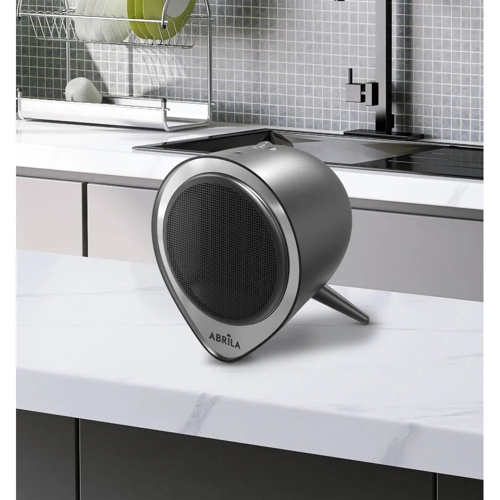 Calefactor cerámico Andino 1500 W de FABRILAMP en color negro/plata – vista de detalle