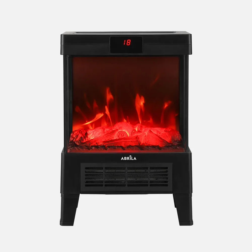 Calefactor cerámico efecto llama Frisco 1800 W de FABRILAMP en color negro