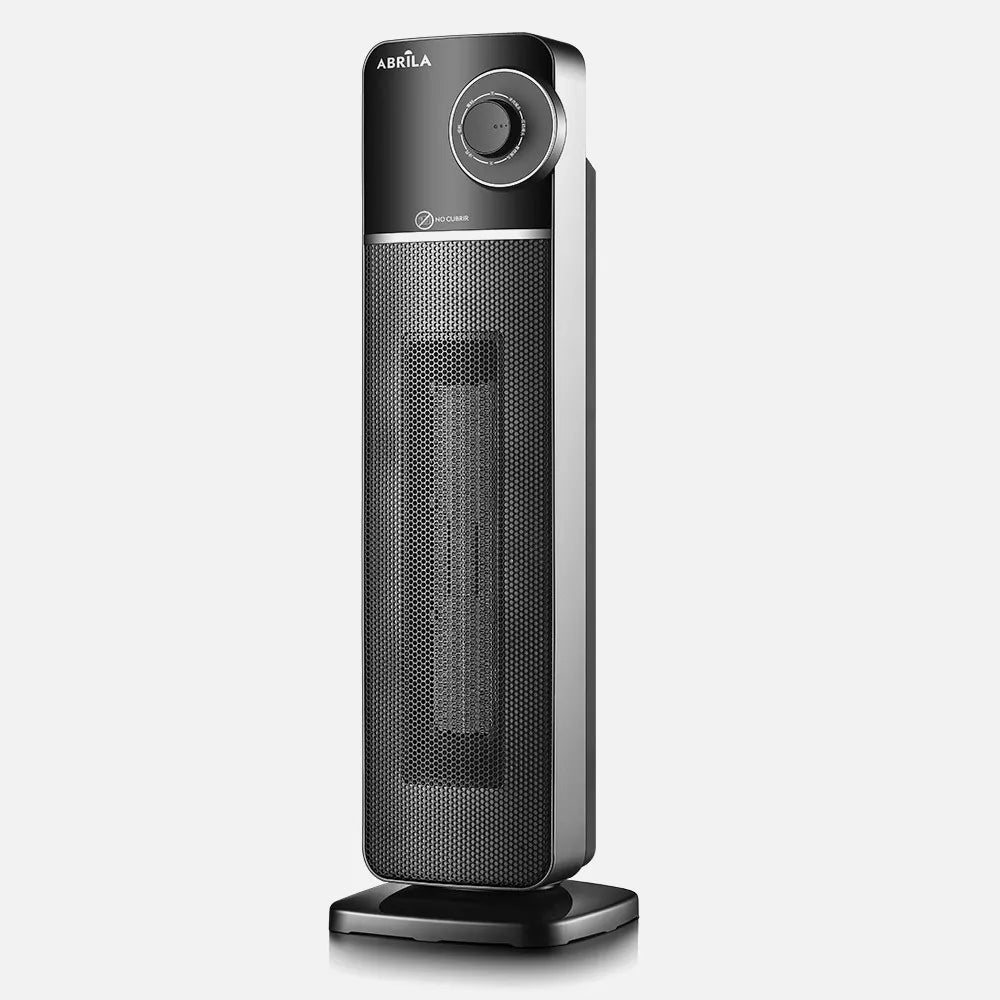 Calefactor cerámico vertical Bequia 2000 W de FABRILAMP en color negro/plata