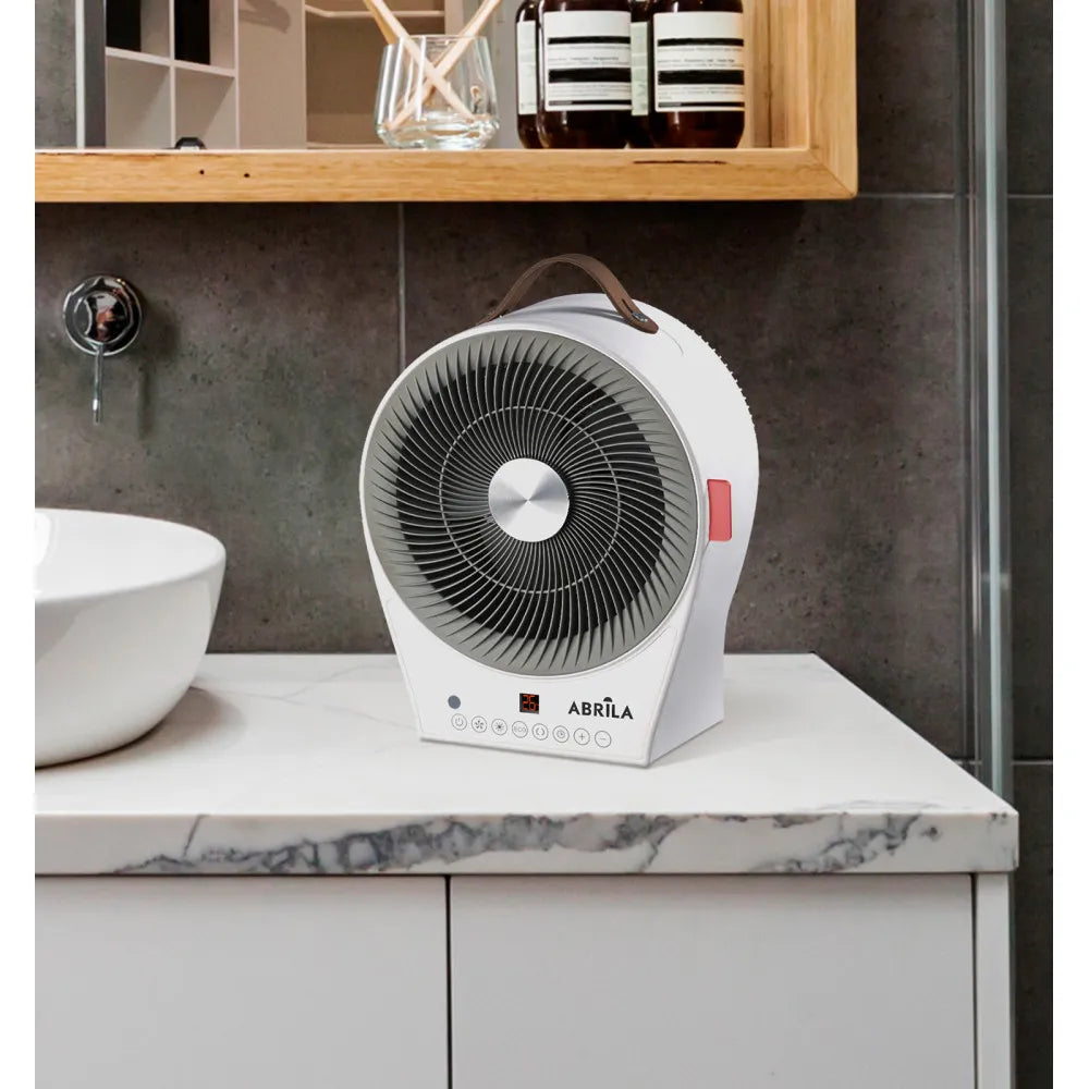 Calefactor 2 en 1 Marajá 2000 W de FABRILAMP en color blanco/gris – vista de detalle
