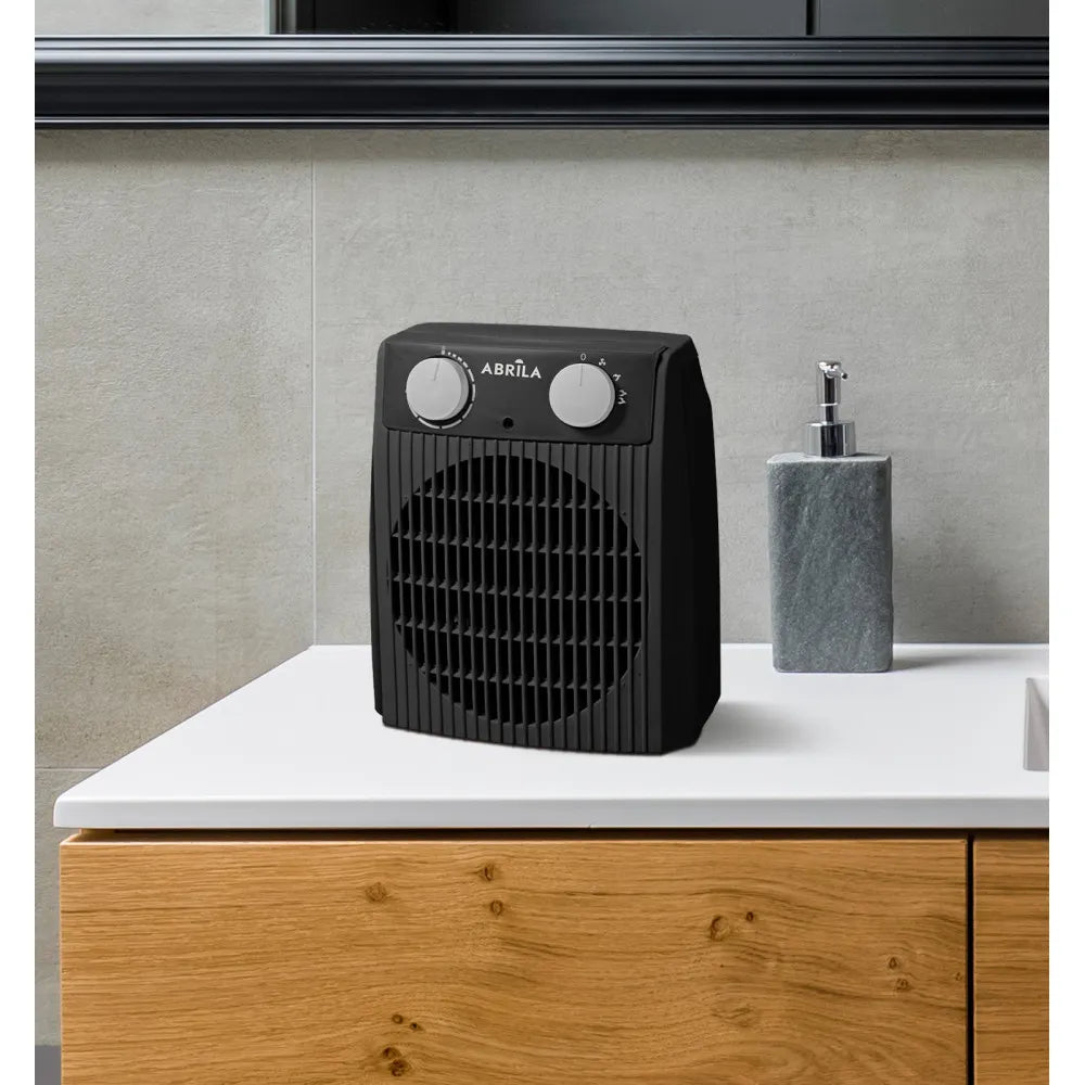 Calefactor termoventilador Nairobi 2000 W (22,9x19,4x13,3 cm) de FABRILAMP en color gris/negro – vista de detalle