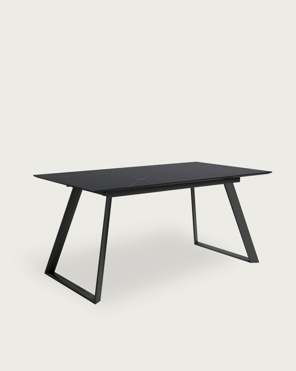Mesa de comedor extensible Timor 140-180x90 cm efecto mármol - Negro / Marquina