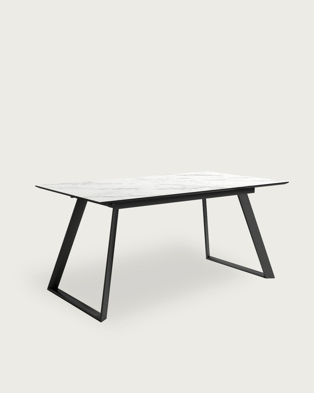 Mesa de comedor extensible Timor 140-180x90 cm efecto mármol - Negro / Carrara