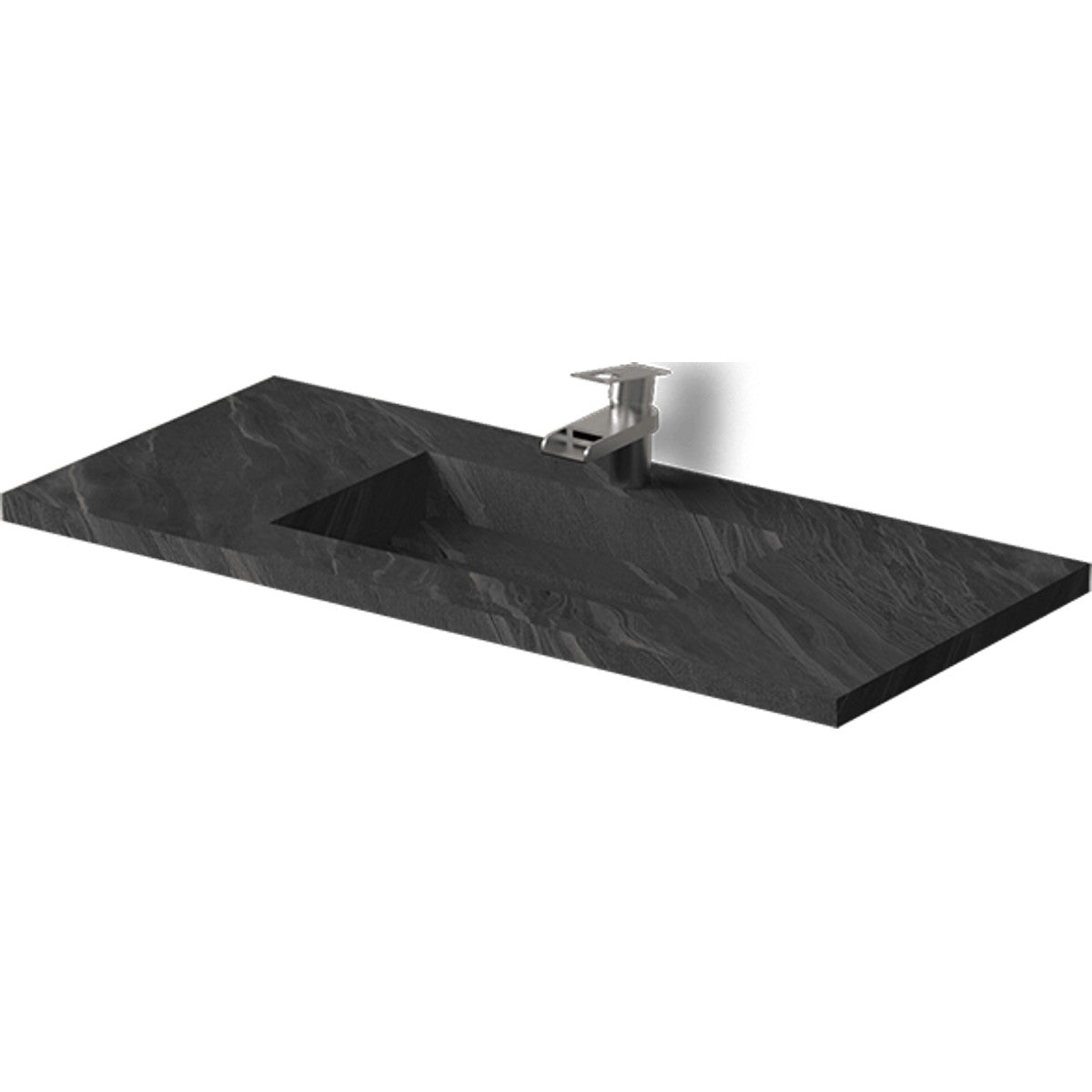 Encimera porcelánica Lanic Allure Black con lavabo integrado - NOFER