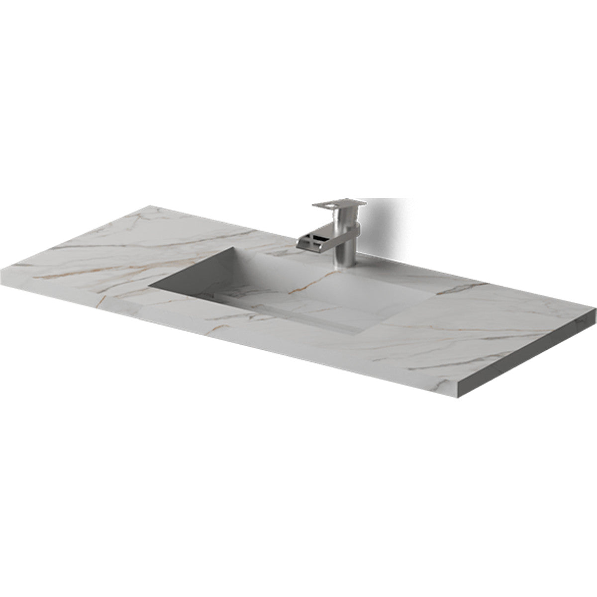 Encimera porcelánica Lanic Storm White con lavabo integrado - NOFER