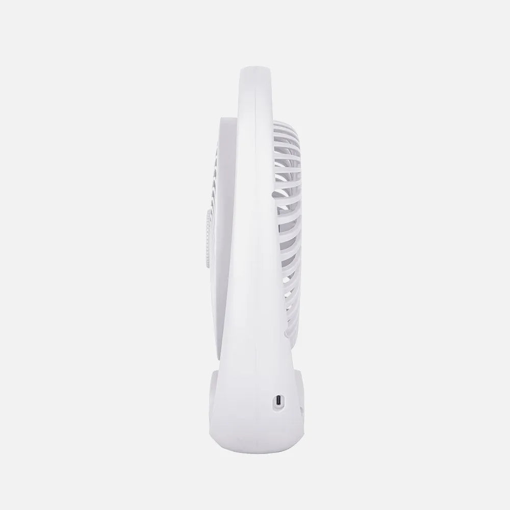 Ventilador recargable de sobremesa Águila 5 W de FABRILAMP en color blanco – vista de detalle