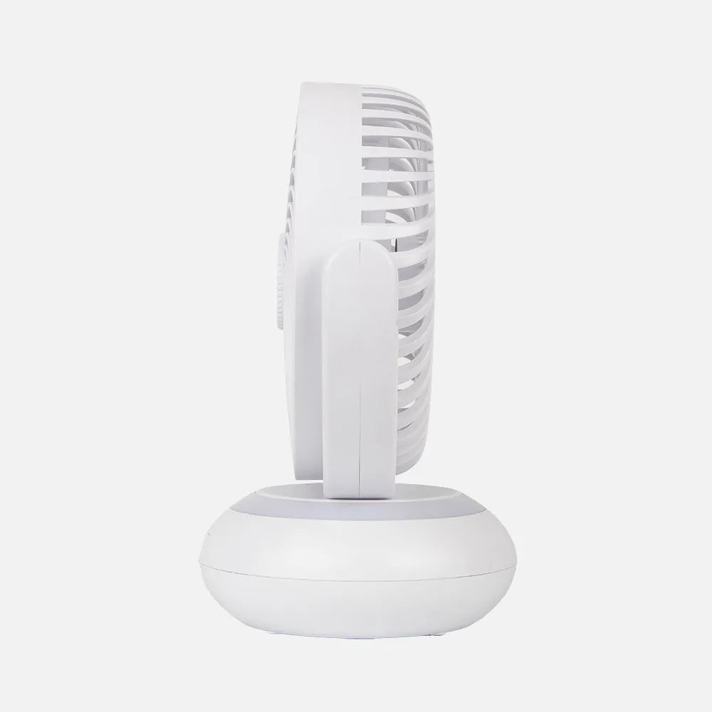 Ventilador recargable de sobremesa Bengalí 5 W de FABRILAMP en color blanco – vista de detalle