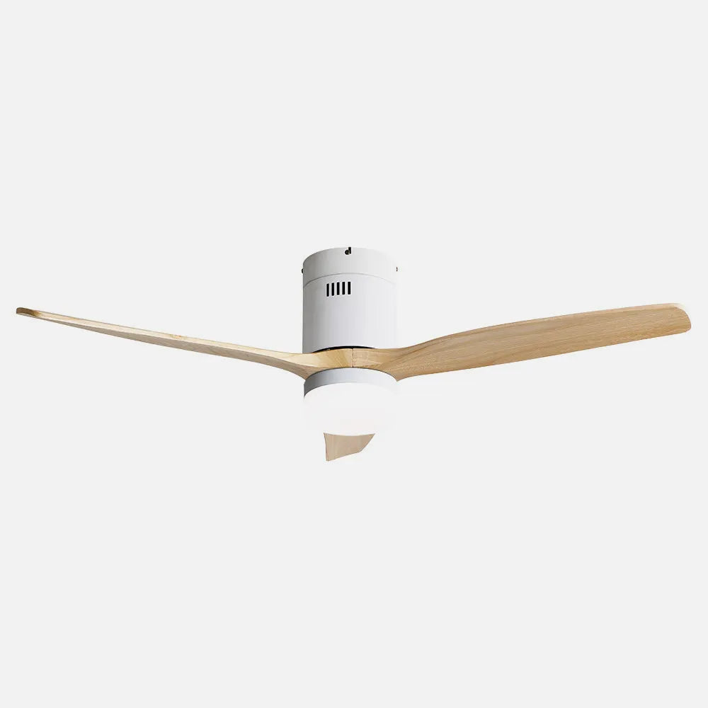 Ventilador de techo DC Aguilón 132 cm con luz LED de FABRILAMP en color blanco/haya