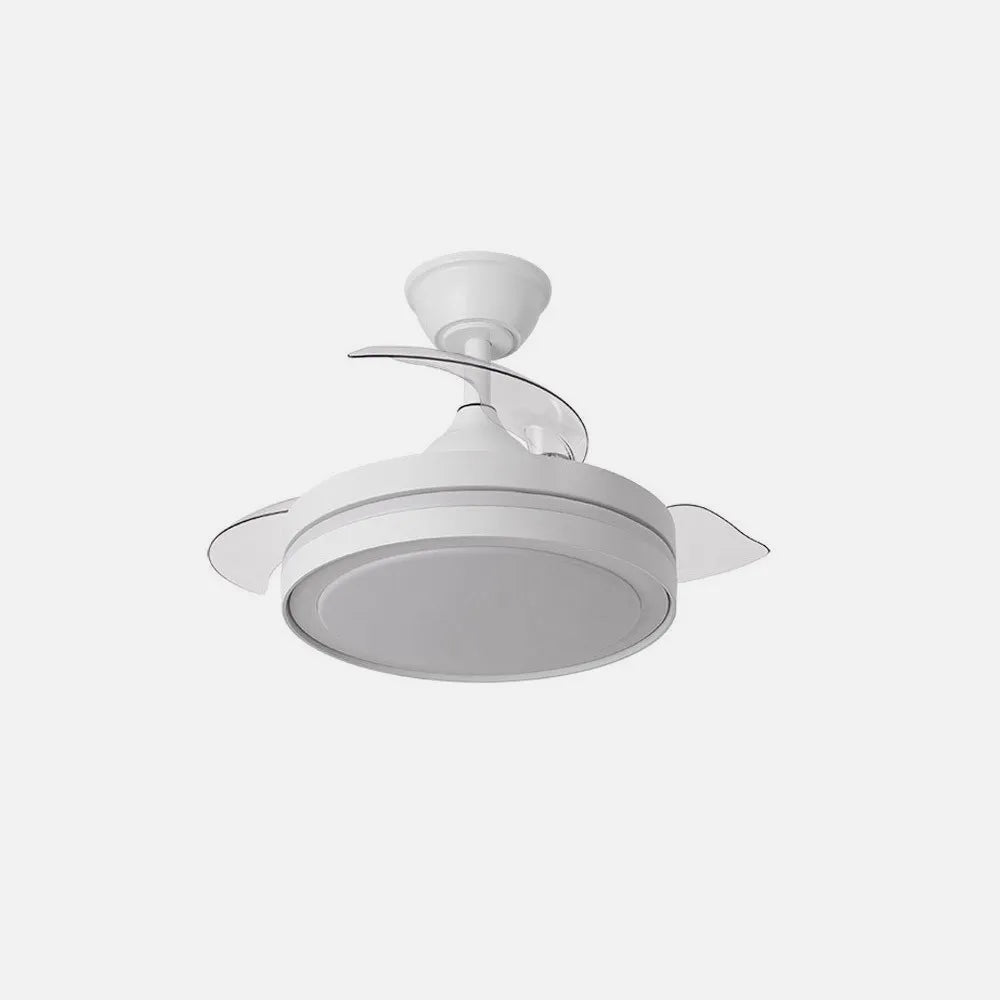 Ventilador de techo DC Esparta 72 cm con aspas retráctiles y luz LED de FABRILAMP en color blanco