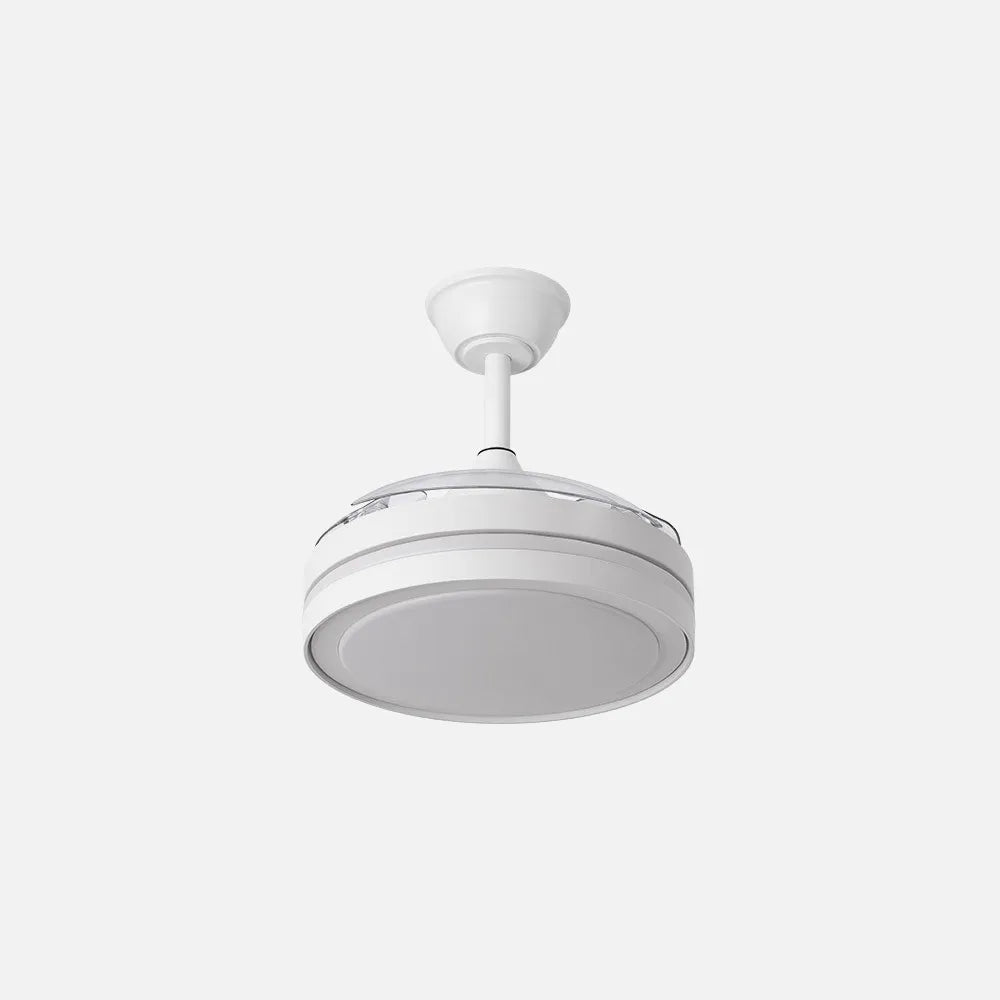 Ventilador de techo DC Esparta 72 cm con aspas retráctiles y luz LED de FABRILAMP en color blanco – vista de detalle