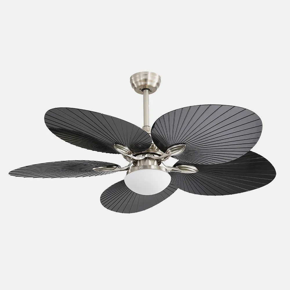 Ventilador de techo DC Chaw 132 cm con luz LED de FABRILAMP en color níquel/negro