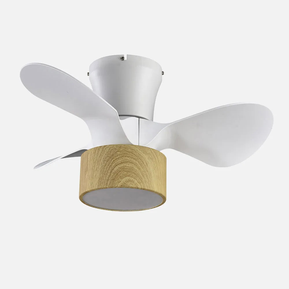 Ventilador de techo DC Kos 60 cm con luz LED de FABRILAMP en color blanco/haya