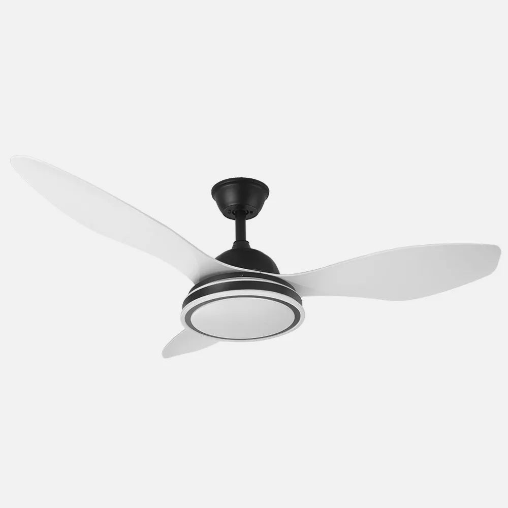 Ventilador de techo DC Datoo 122 cm con luz LED de FABRILAMP en color negro/blanco