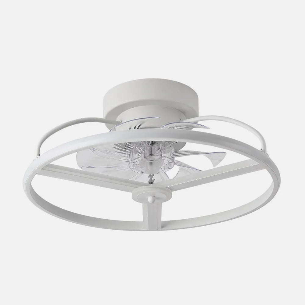 Ventilador de techo tipo plafón DC Bora 50 cm con luz LED de FABRILAMP en color blanco