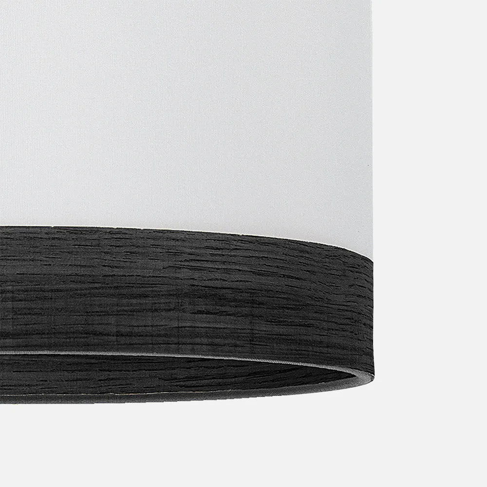 Ventilador de techo tipo plafón DC Olga 70 cm con luz LED de FABRILAMP en color blanco/madera negra-negro – vista de detalle