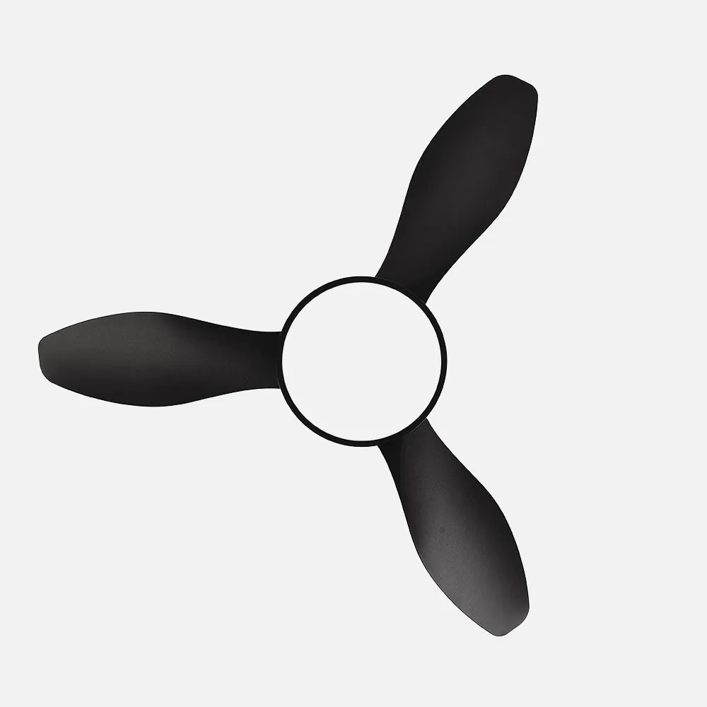 Ventilador de techo DC Mandala 120 cm con luz LED de FABRILAMP en color negro – vista de detalle