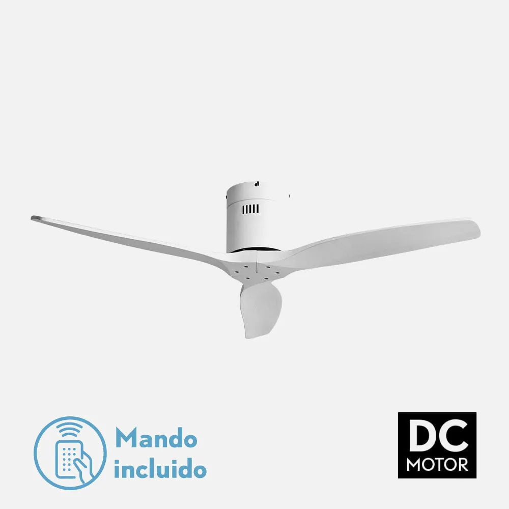 Ventilador de techo DC Aguilón 132 cm sin luz de FABRILAMP en color blanco/blanco – vista de detalle