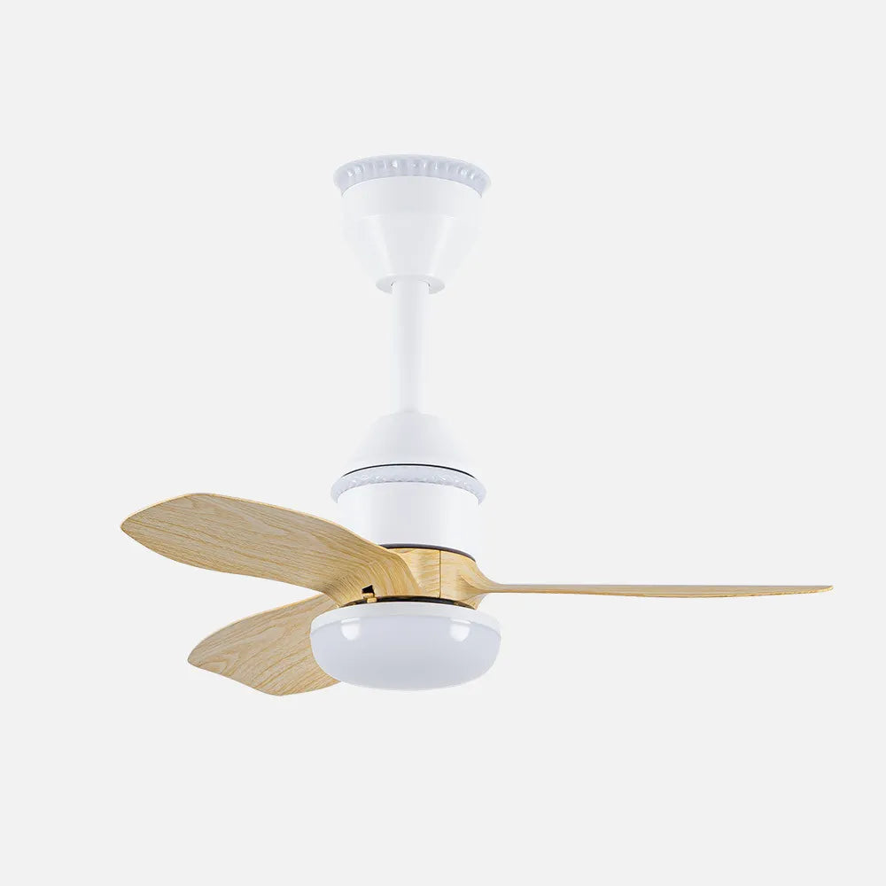 Ventilador de techo DC Asaf 62 cm con luz LED de FABRILAMP en color blanco/haya