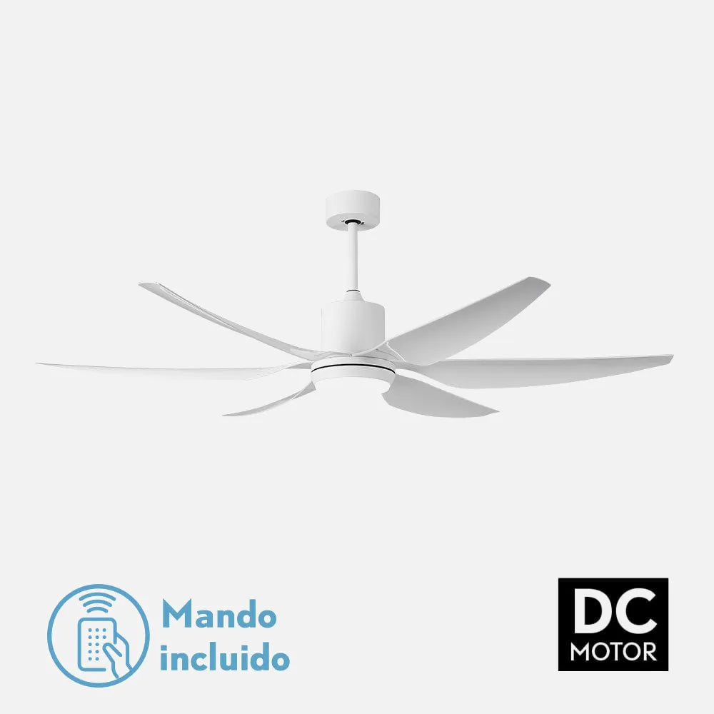 Ventilador de techo DC Otto 167 cm con luz LED de FABRILAMP en color blanco – vista de detalle
