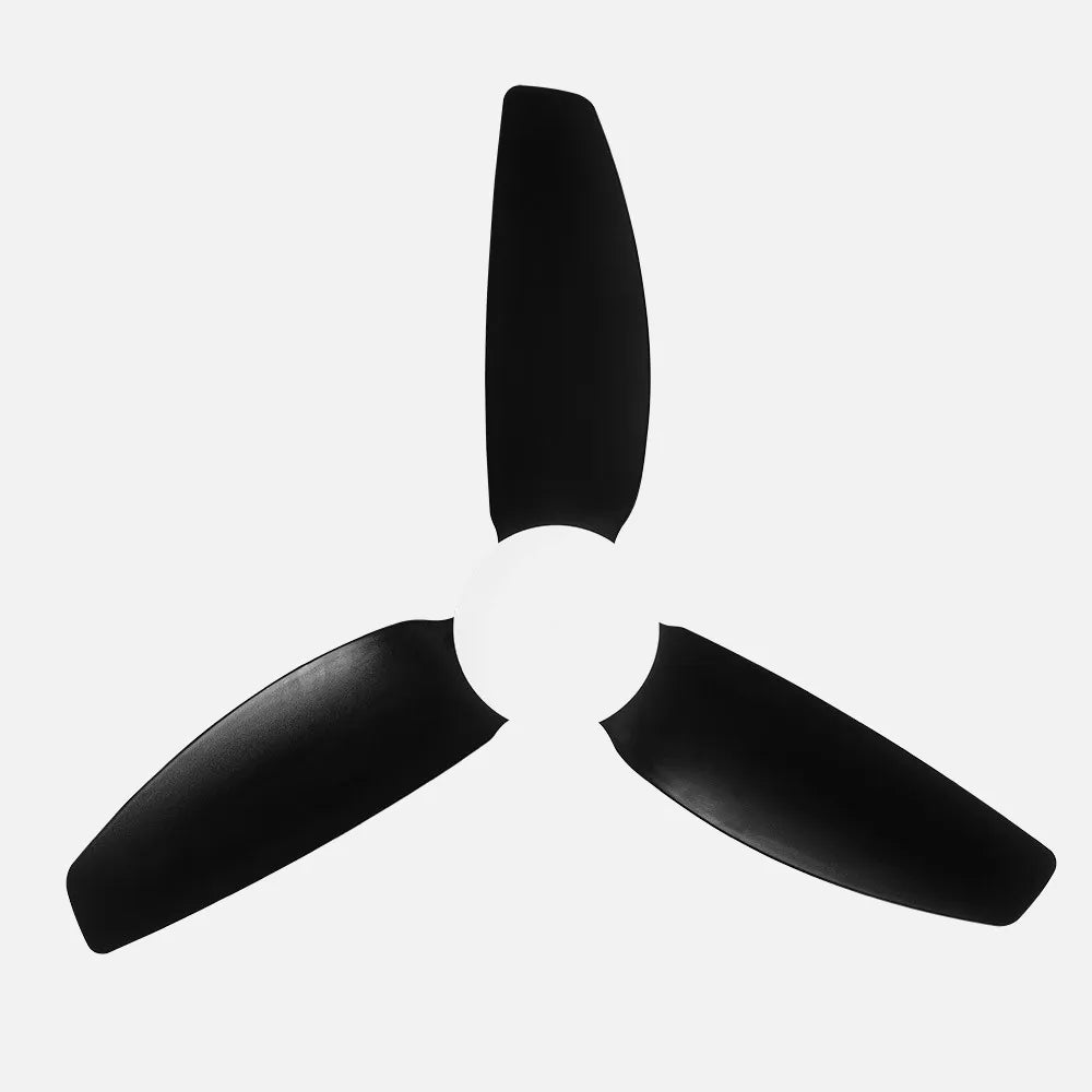 Ventilador de techo DC Borax 101 cm con luz LED de FABRILAMP en color negro – vista de detalle