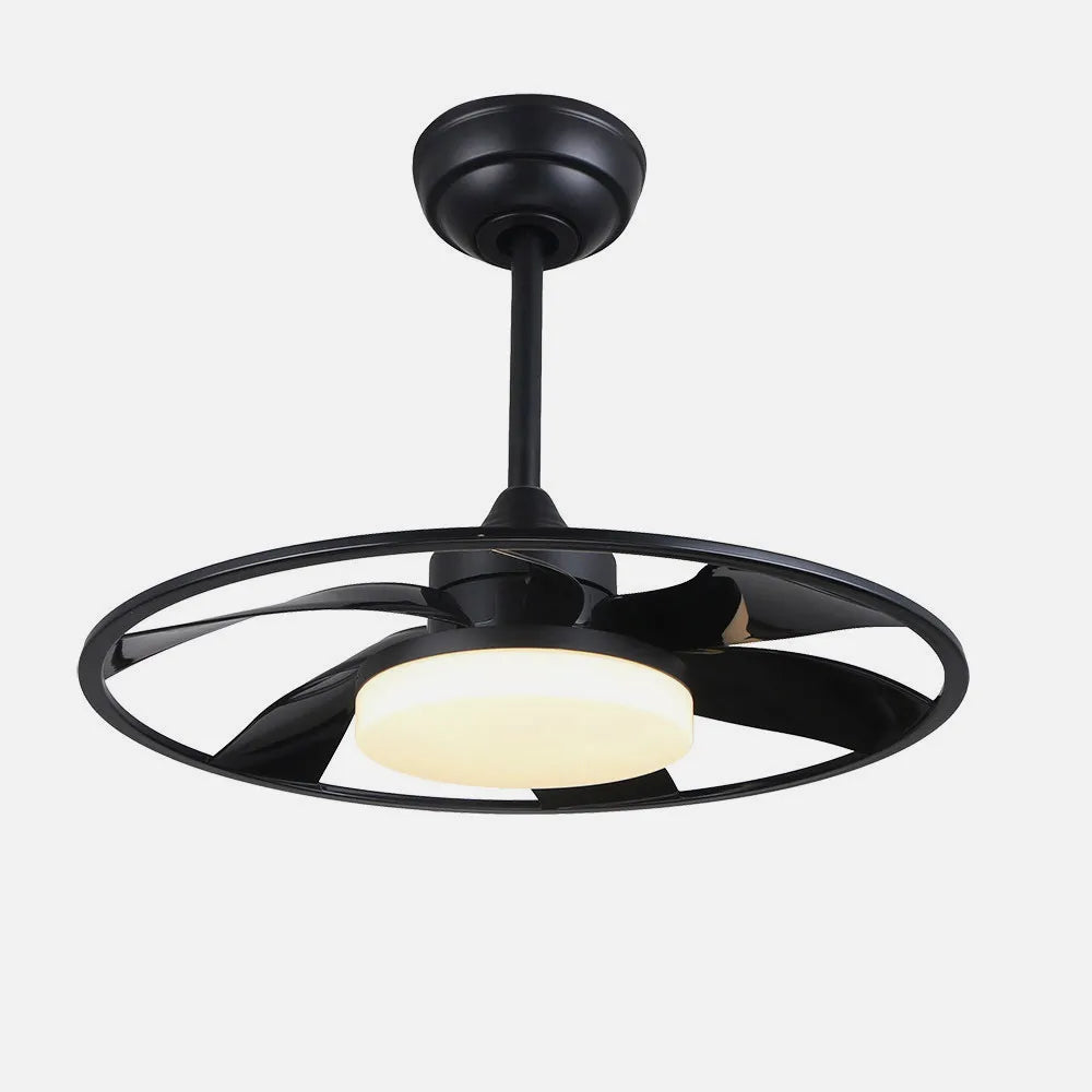 Ventilador de techo tipo plafón DC Celsius 55 cm con luz LED de FABRILAMP en color negro