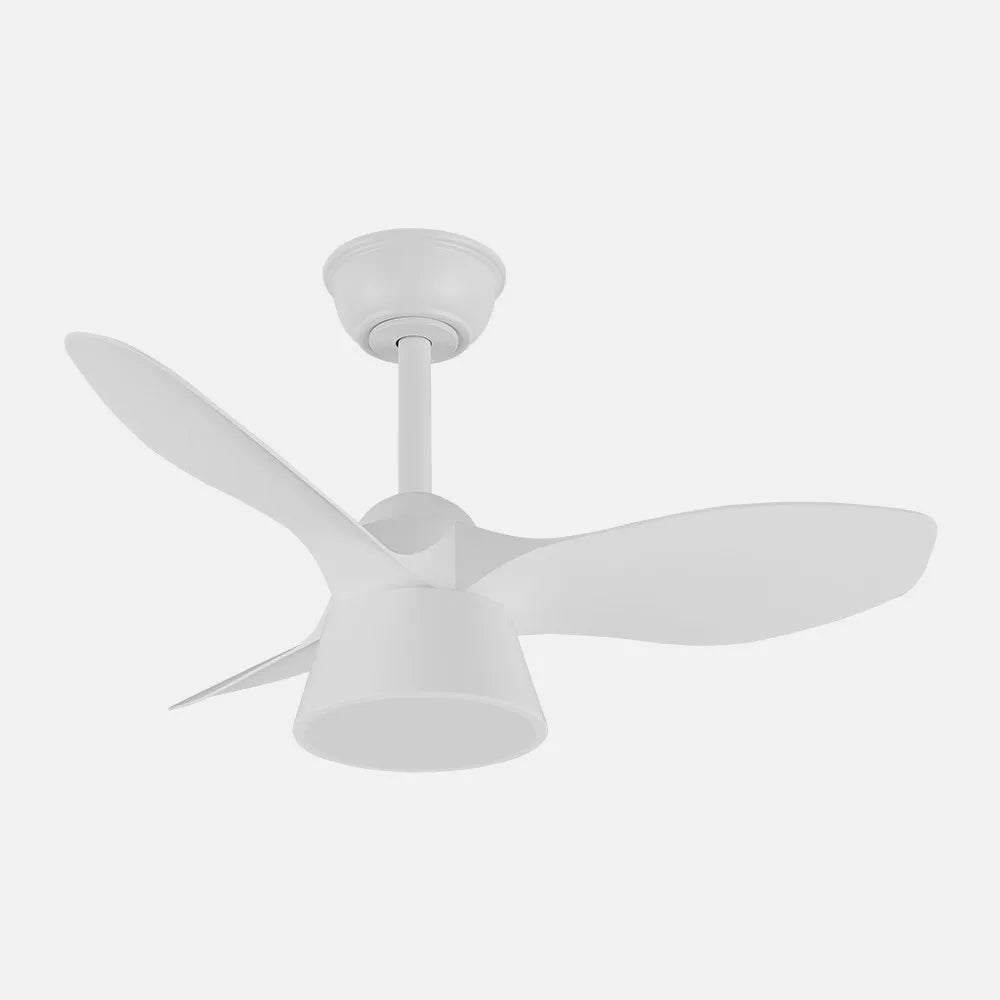 Ventilador de techo DC Cúbico 82 cm con luz LED de FABRILAMP en color blanco