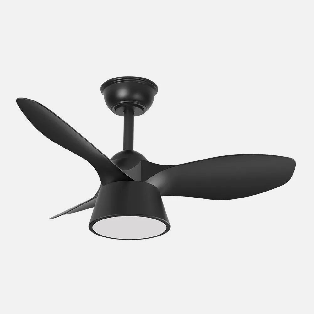 Ventilador de techo DC Cúbico 82 cm con luz LED de FABRILAMP en color negro