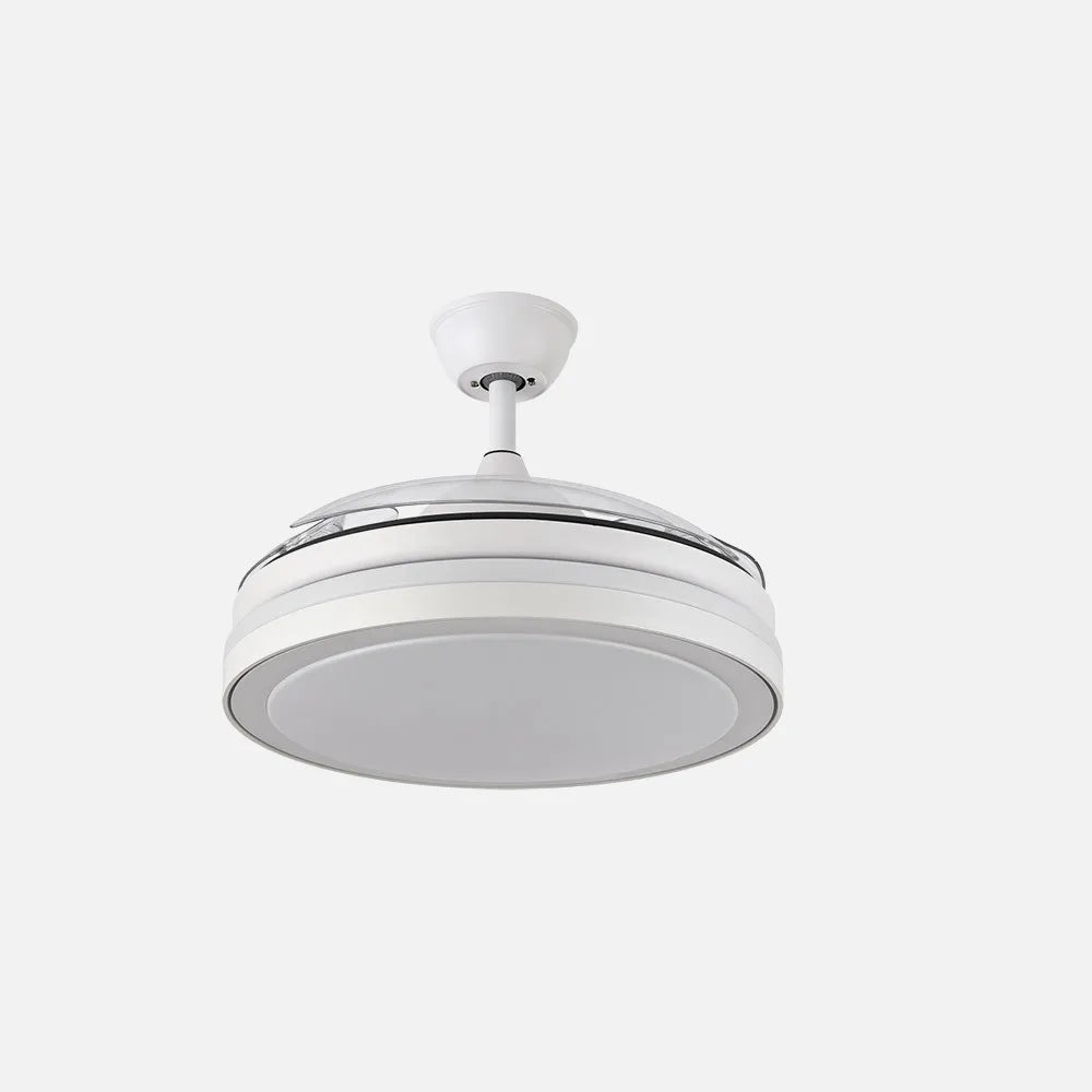Ventilador de techo DC Esparta 91 cm con aspas retráctiles y luz LED de FABRILAMP en color blanco – vista de detalle