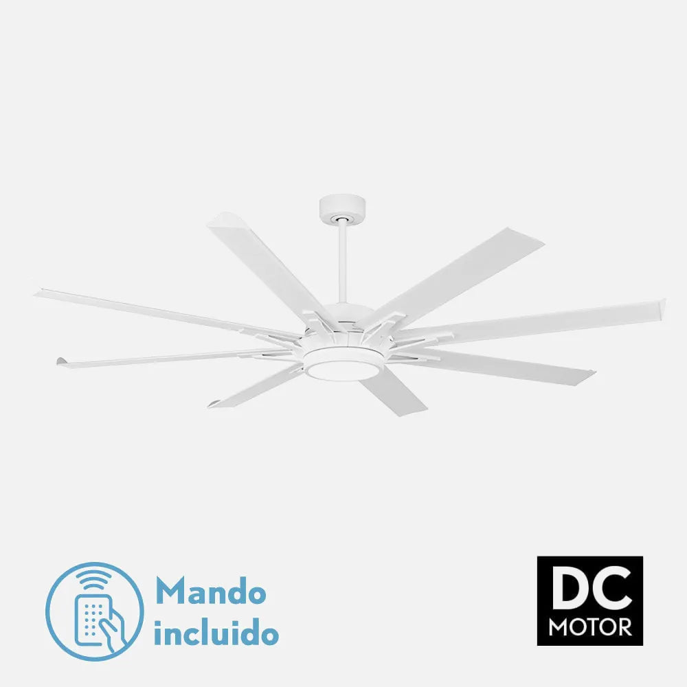 Ventilador de techo DC Grado 198 cm con luz LED de FABRILAMP en color blanco – vista de detalle