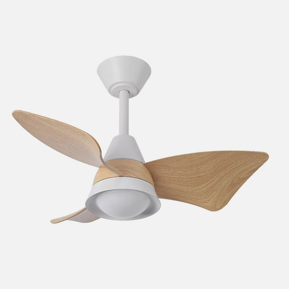 Ventilador de techo DC Jaguar 96 cm con luz LED de FABRILAMP en color blanco/haya