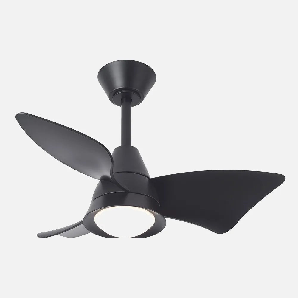 Ventilador de techo DC Jaguar 96 cm con luz LED de FABRILAMP en color negro – vista de detalle