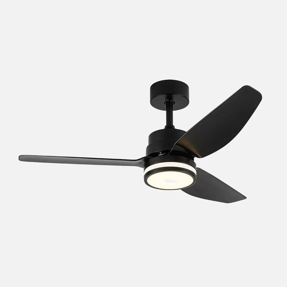Ventilador de techo DC Jarama 112 cm con luz LED de FABRILAMP en color negro – vista de detalle