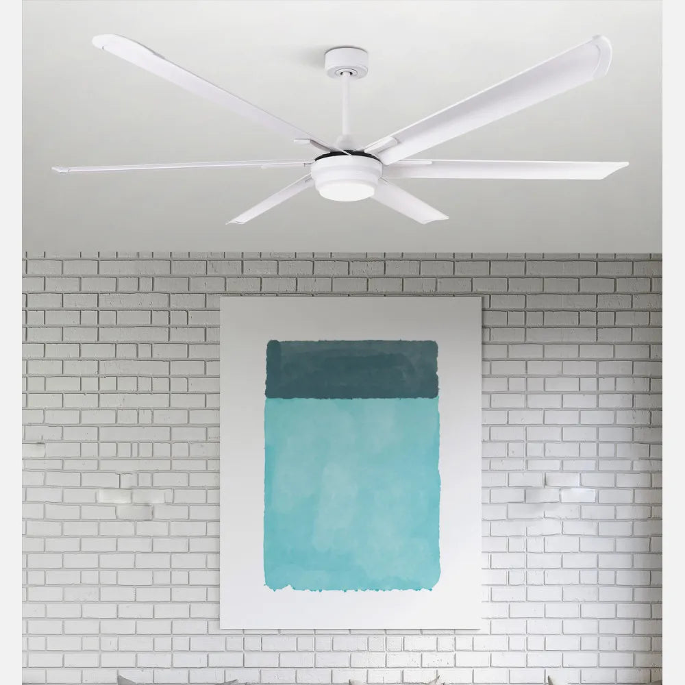 Ventilador de techo DC Marea 198 cm con luz LED de FABRILAMP en color blanco – vista de detalle
