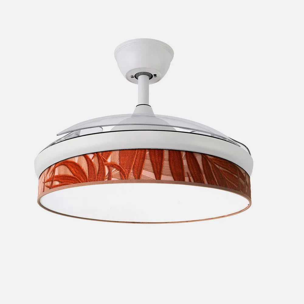Ventilador de techo DC Moda 108 cm con aspas retráctiles y luz LED de FABRILAMP en color blanco/caldera