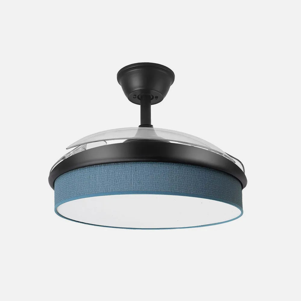 Ventilador de techo DC Moda 91 cm con aspas retráctiles y luz LED de FABRILAMP en color negro/azul