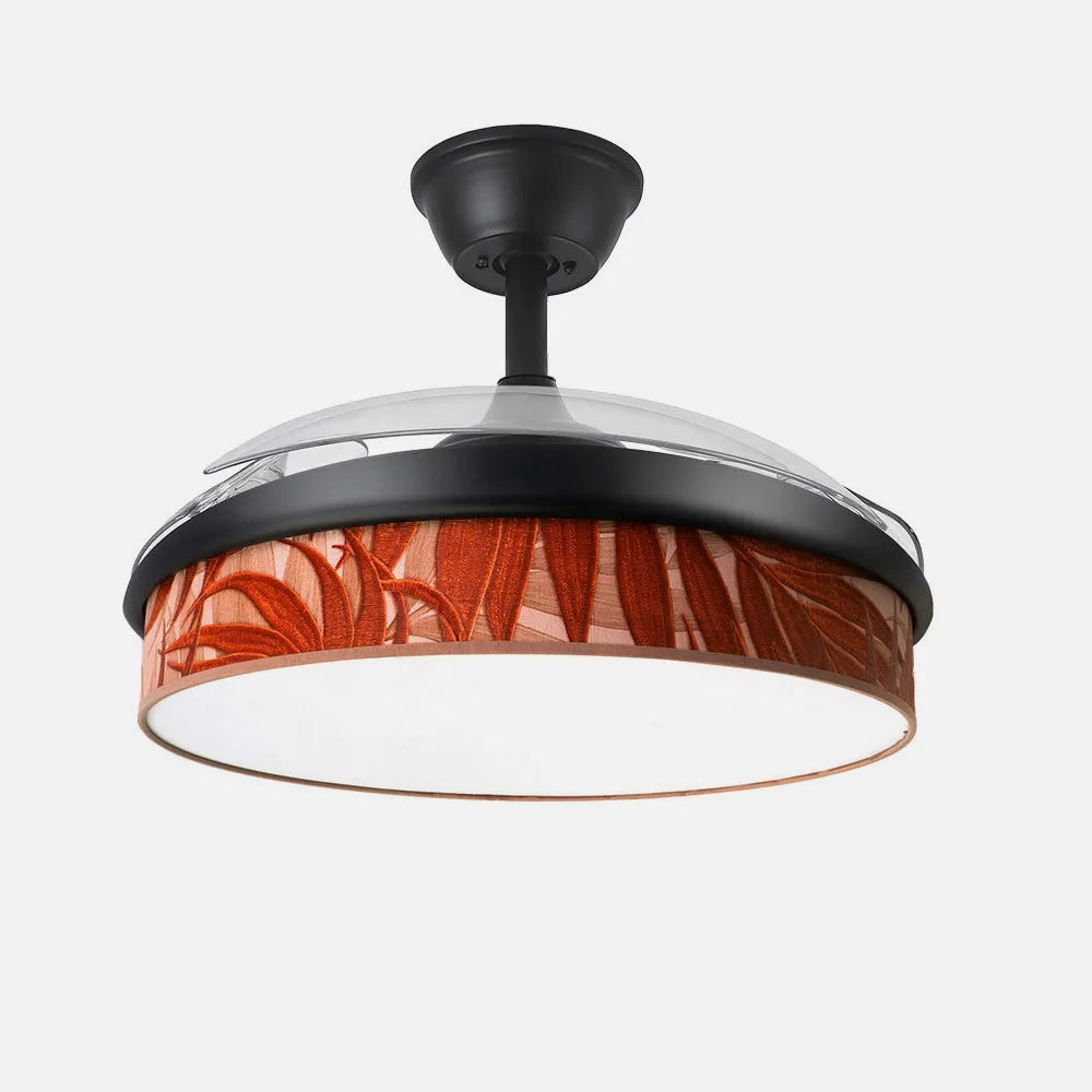 Ventilador de techo DC Moda 91 cm con aspas retráctiles y luz LED de FABRILAMP en color negro/caldera