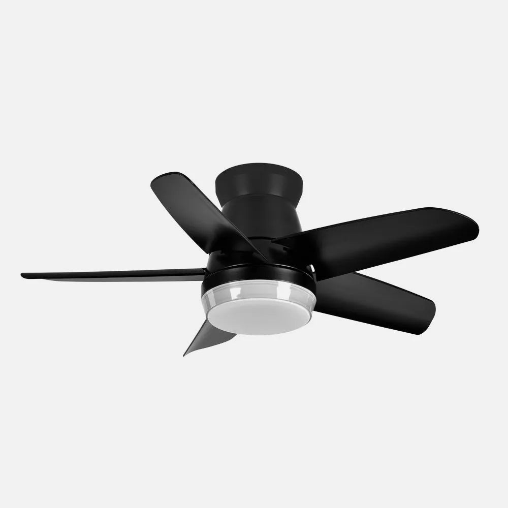 Ventilador de techo DC Neutron 91 cm con luz LED de FABRILAMP en color negro