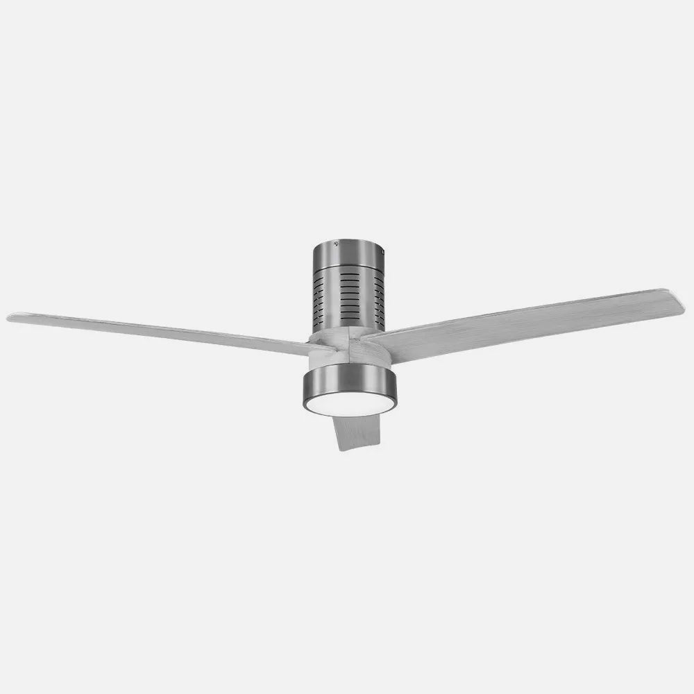 Ventilador de techo DC Teo 139 cm con luz LED de FABRILAMP en color níquel/gris