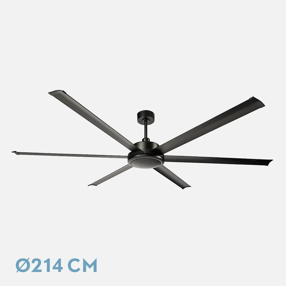 Ventilador de techo DC Sansón 214 cm sin luz de FABRILAMP en color negro – vista de detalle